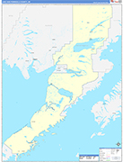 Lake and Peninsula County Wall Map Color Cast Style